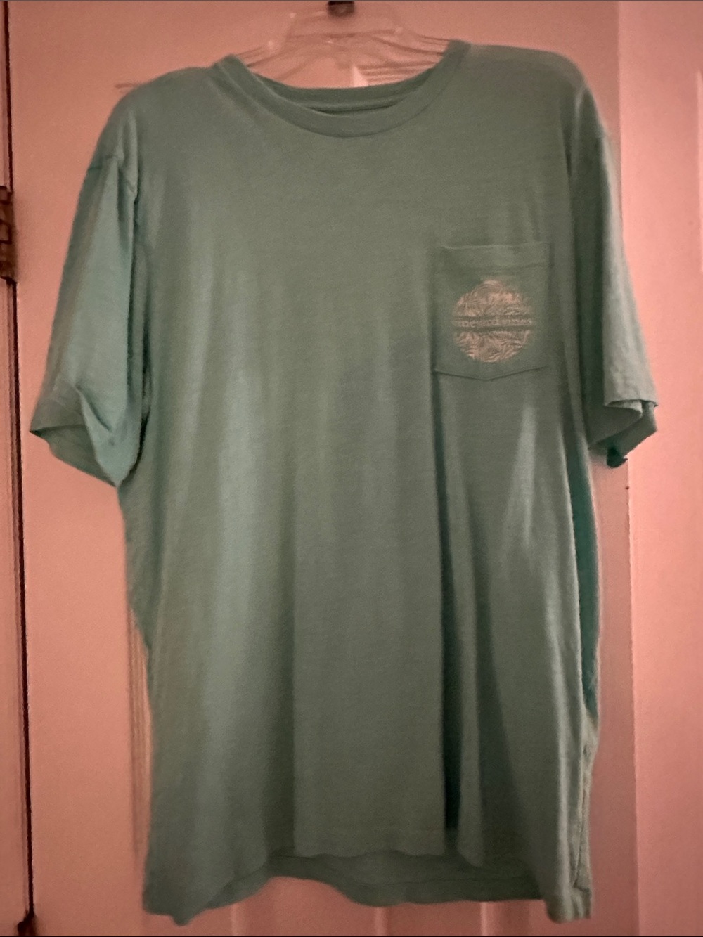 Vineyard Vines Seafoam Green Logo Tee with Leaf Circle
